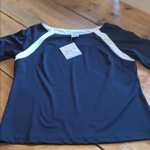 Brand New with Tags Gretchen Scott Navy 3/4 Sleeve